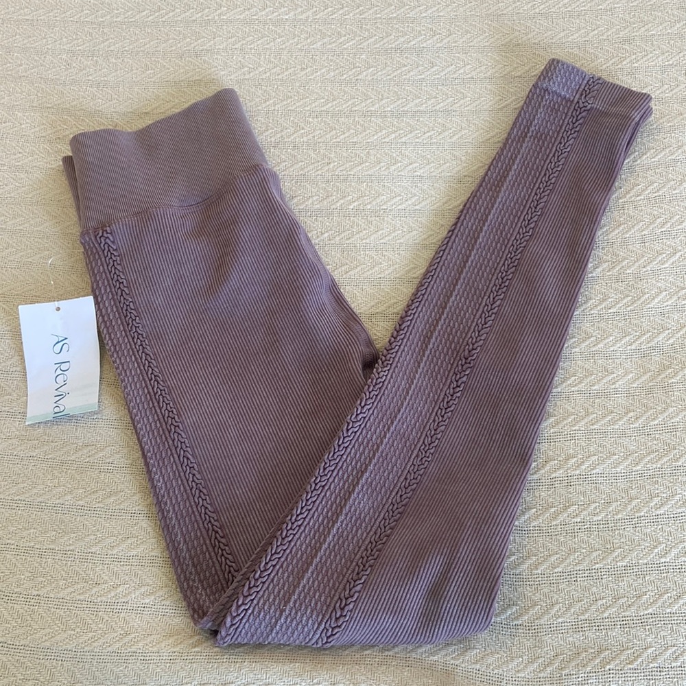 NWT S Alter ‘d State Revival brown ribbed leggings